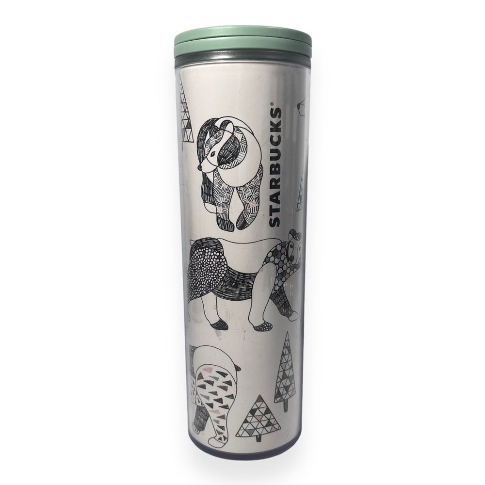 Starbucks Winter Holiday Mosaic Polar Bear 16oz Tumbler 2017‎ Christmas